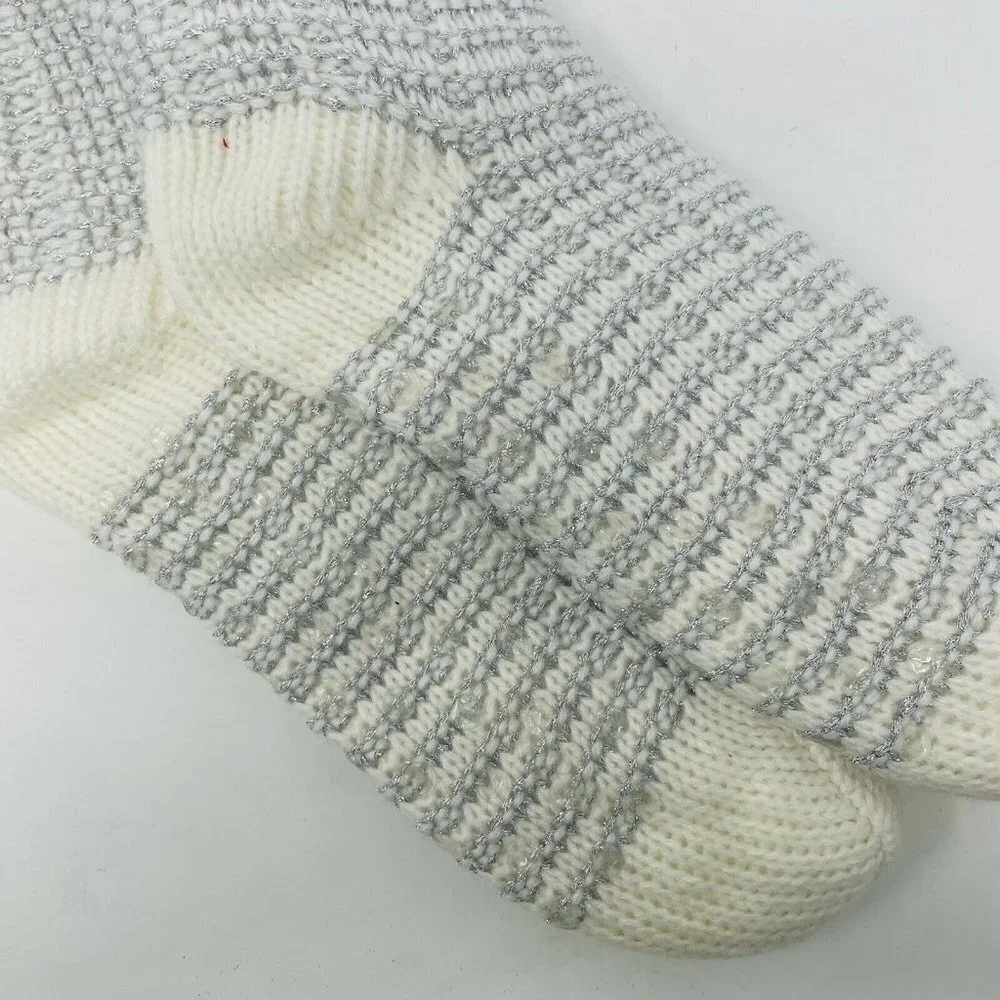 Charter Club Womens Size S/M Striped Slipper Socks With Faux Sherpa Lining $25